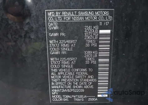 2018 Nissan Rogue S из США, поврежденный, VIN KNMAT2MV8JP522039